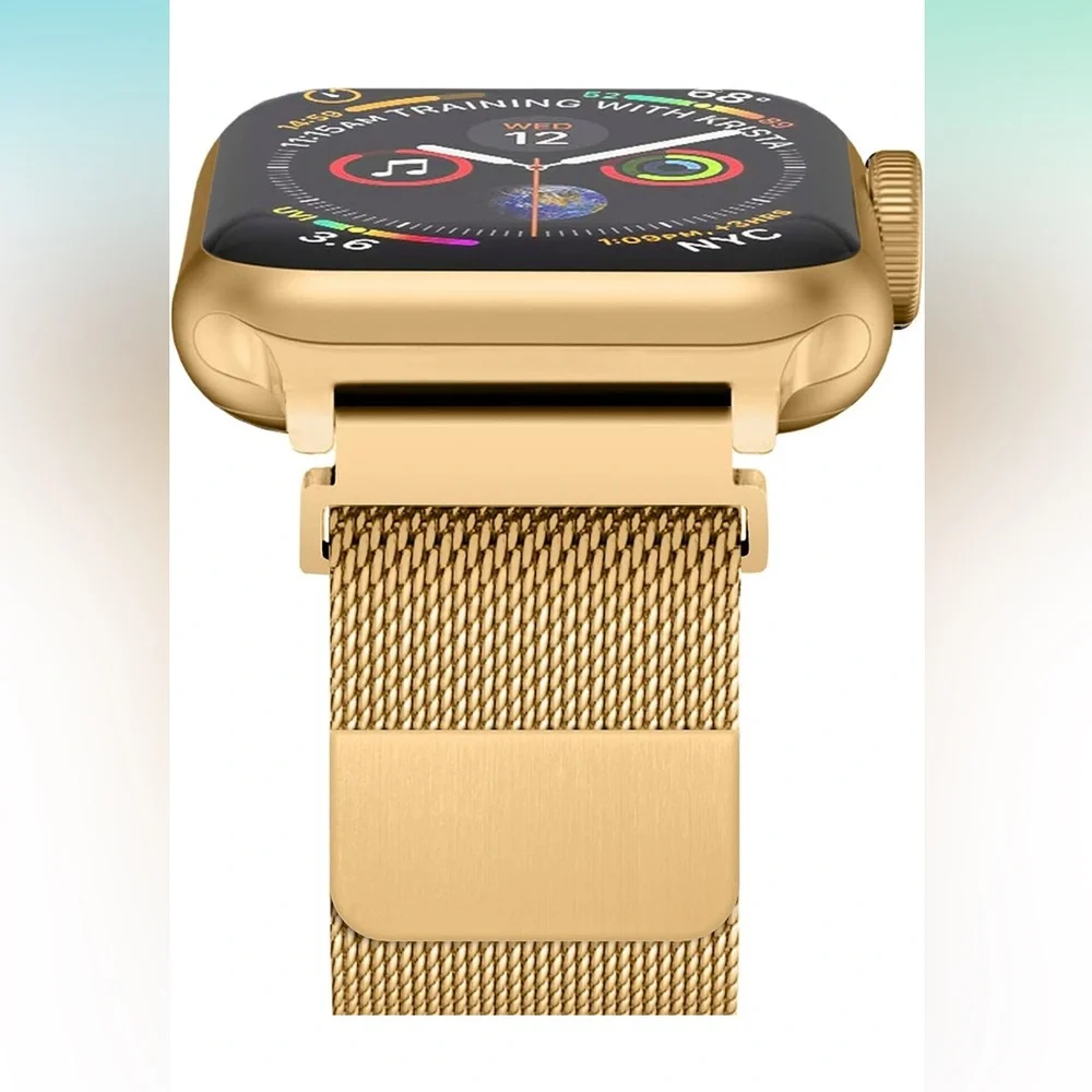 Poshstar Magnetic Apple Watch Band 44, 45, 49mm Gold